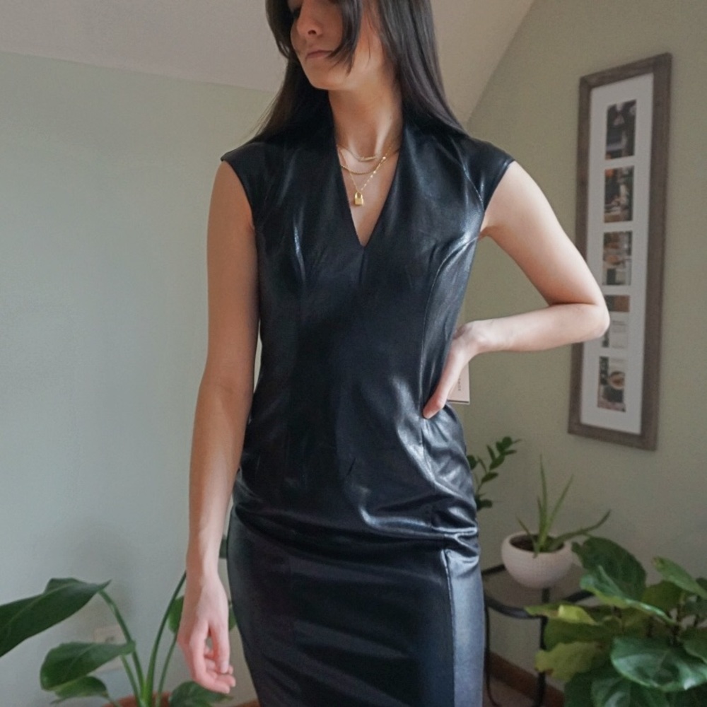 NWT Alexia Admor Faux Leather Dress